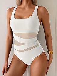 B2prity Women's Mesh One Piece Swimsuit Tummy