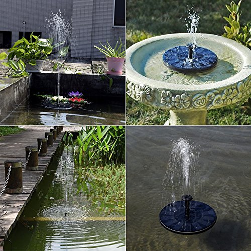 image for G-Texnik Solar Fountain, Solar Powered Bird Bath Fountain Pump 1.4W So