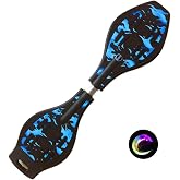 Waveboard Children Street Surfing Caster Torsion Skateboard Double Decks Casterboards for Wave/Surf Waveboard/Castor Board with Light Up Wheels for Kids/Teens