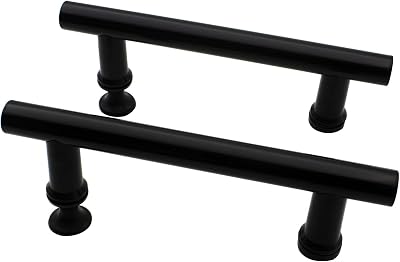KEABATH Black Shower Door Handle 2 Pack 145mm Center Hole to Hole 210x80x19mm