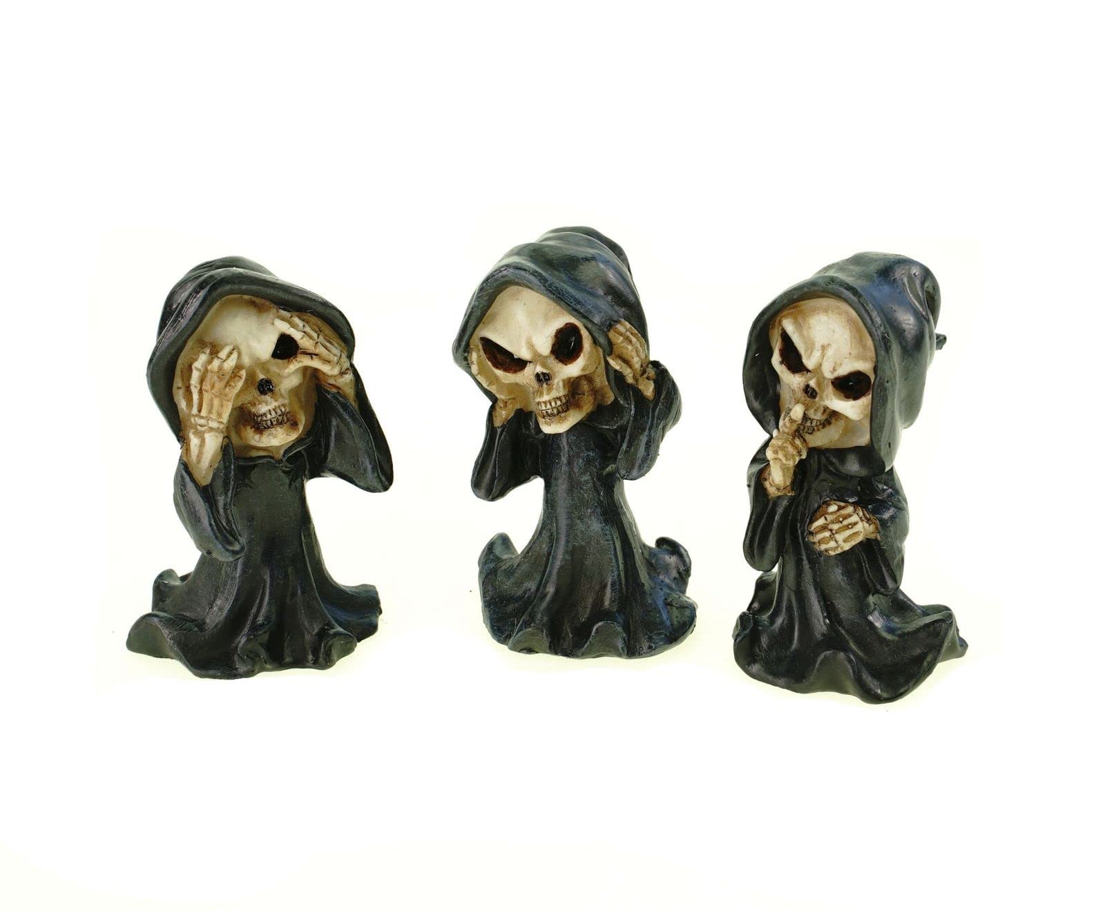 VOGLER Joh. Vogler GmbH Set of 3 Wise Funny Grim Reaper 9 cm Gothic Figurine Skull