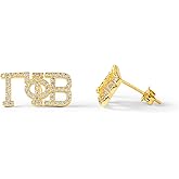 Sorority Shop Gamma Phi Beta Earrings — GPB 18K Gold Plated Sorority Gifts Earrings, Long-Lasting Gamma Phi Beta Gifts for Women