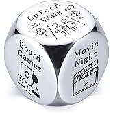 11 Year Anniversary Steel Gifts for Him Her, Date Night Dice for Women Men | Funny Stainless Steel Couples Dice Games Gifts, Halloween Basket Stuffers &amp; Christmas Stocking Stuffers for Boys Wife Husband