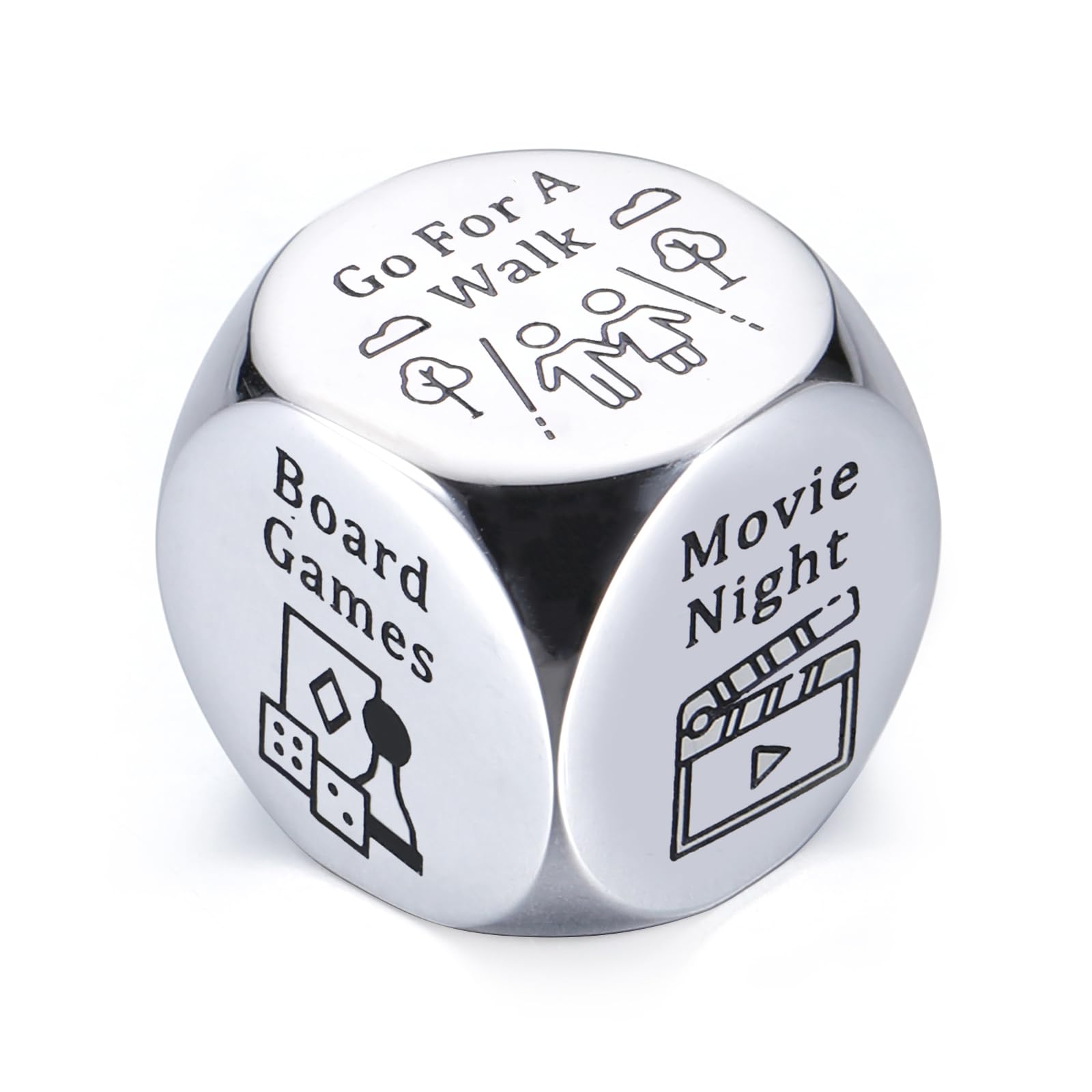 11th 1st Anniversary Steel Gifts for Him Her Date Night Ideas Dice Gifts for Boyfriend Girlfriend Wedding Gifts Couple Gifts 11th Steel Gift for Wife Husband Birthday Valentines Men, Silver