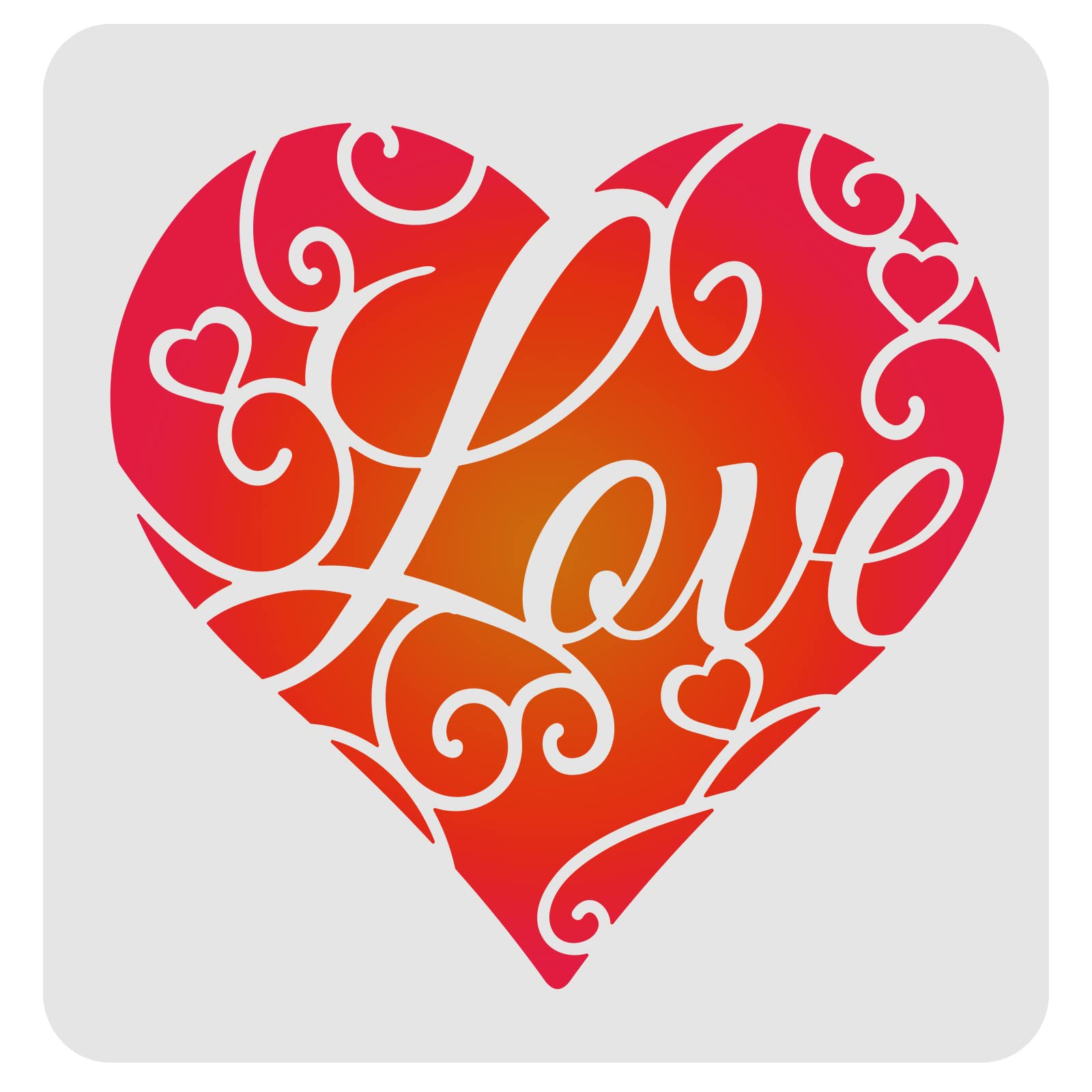 FINGERINSPIRE Love Heart Stencils Template 30x30cm Plastic Mandala Heart Drawing Painting Stencils Square Reusable Stencils for Painting on Wood, Floor, Wall and Tile