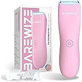 BAREWIZE Bikini Trimmer for Women, Pubic Hair Trimmer | Waterproof, USB-C Rechargeable, LED Light, Replaceable Blade | Electric Razors for Women, Electric Lady Shaver (Rose)
