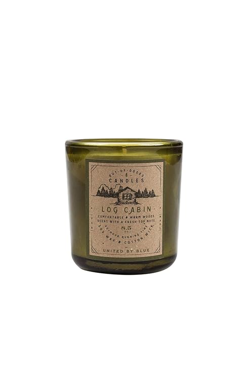 United By Blue Log Cabin Out Of Doors Candle Olive Green Amazon