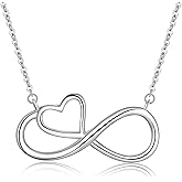 EVER FAITH 925 Sterling Silver Infinity Heart Necklace Friendship Sister Mother Daughter Necklace, Daughters Gift from Mom, Birthday/Valentines/Mothers Day Ideas for Women