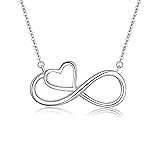 EVER FAITH Infinity Heart Necklace 925 Sterling