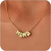 SLOONG Mama Necklace Letter Necklace 18K Gold Plated Dainty Mother and Daughter Matching Gift for New Mom Boyfriends Mom Women Mother's Day Mama Gifts