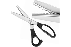 Scalloped Edge Pinking Shears for Fabric, Stainless Steel Pinking Shears Fabric Scissors, Craft Scissors for Fabric, Leather,
