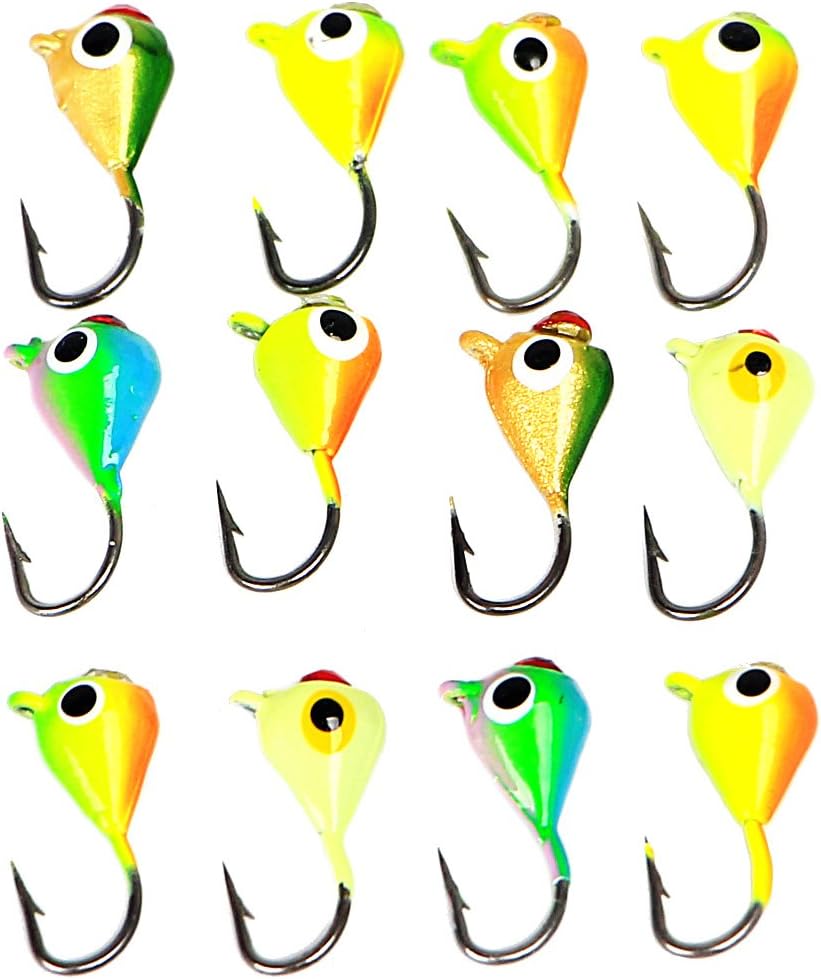 Lead Ice Fishing Lure Jigs Head Pack of 12PCS