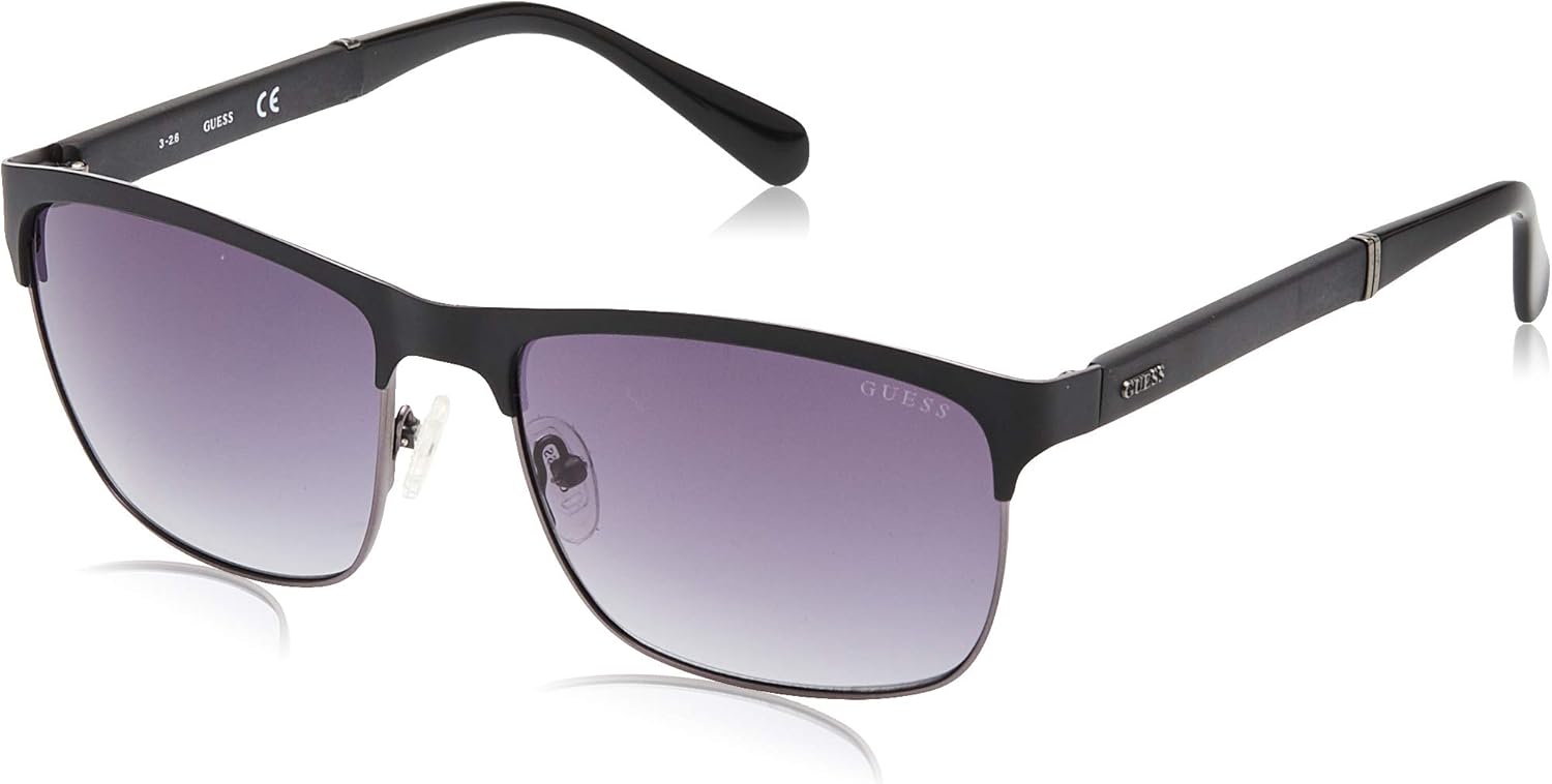 GUESS Men's Gu6892 Rectangular Sunglasses, matte black