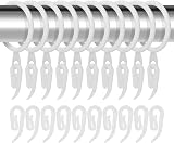 tonyg-p 20 Pack Metal Curtain Rings 30mm Inner Dia with 20 Plastic Hooks White view 4