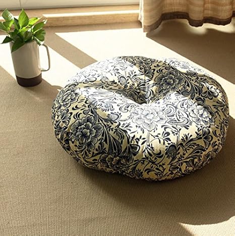 Amazon Co Jp 新しいヨガマット布団コンテンポラリーファッションブランドレトロソファ厚い畳ラウンドマットフロアマット厚みのシートクッション H3 6 Beige Diameter 63cm ホーム キッチン