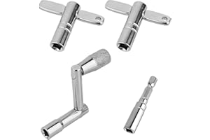 4pcs Drum Keys, Z-Shaped & T-Shaped & Drill Bit Tuning Keys with Storage Box for Acoustic and Electronic Drums Percussion Har