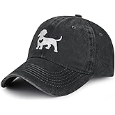 Fenmshairy Women's Cute Dachshund Heart Hat for Men Women, Adjustable Vintage Distressed Washed Baseball Cap for Dog Lover