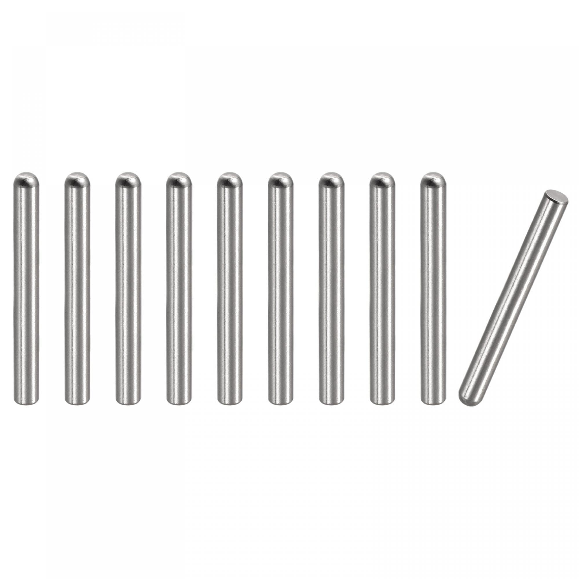 TOP-VIGOR 10Pcs 5mm x 50mm Dowel Pins Shelf Support Pegs, 304 Stainless Steel Cylindrical Shelf Support Pin Fasten Elements Silver Tone