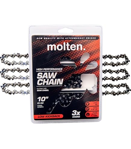 2 Stück 10 Zoll Sägekette Für RYOBI Kettensägen | 25,4 Cm Kettenersatz Für RY40506, P546, RYPRN33 Und Mehr