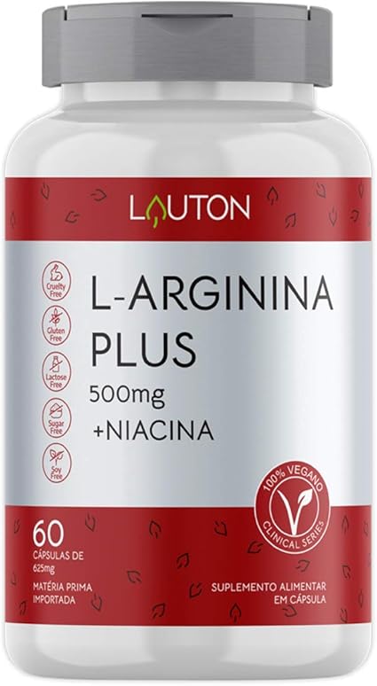 Arginina Plus 500mg Vegano 60 Capsulas Lauton Nutrition