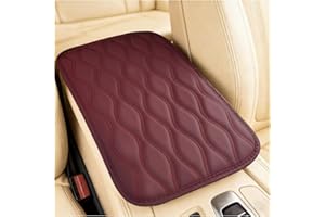 TSUGAMI Car Center Console Cover, Leather Waterproof Vehicle Armrest Seat Box Protection with Elastic Strap, Comfortable Auto