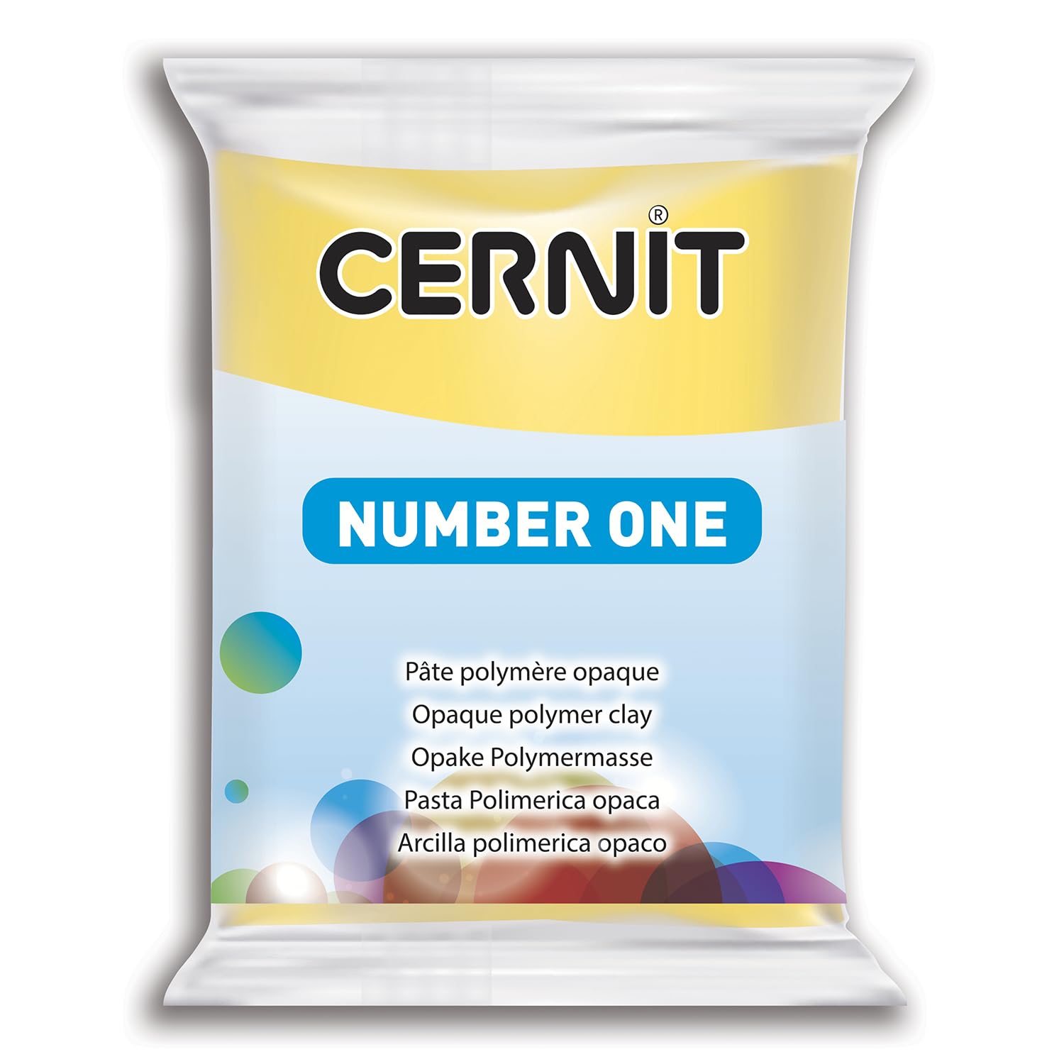 CERNIT CE0900056700C - A Pack of Polymer Clay Block - Number One Range - Modelling and Baking Clay - Yellow Colour - 56 g block - Manufactured in Belgium