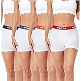 wirarpa Women's Cotton Boxer Briefs Underwear Boy Shorts 3" Inseam 4 Pack