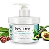 60% Urea Cream for Feet with 2% Salicylic Acid, Foot & Hand Cream for Dry Cracked Heels with Jojoba Oil, Avocado Oil & Aloe Vera, Urea Lotion for Elbows, hands, Knees & Callus Remover, 8.45 oz