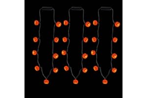Bstge 3 Pcs Halloween Light Up Necklace, 3 Modes Pumpkin Lights for Halloween Decoration, Novelty Halloween Jewelry, Trick or Treat Halloween Accessories for Halloween Party Favors & Gifts