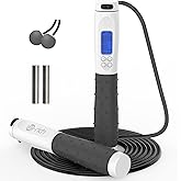 Te-Rich Jump Rope, Weighted Jump Rope for Fitness, Skipping Rope with Counter - Heavy Handles, Adjustable Length - Cordless Jumping Rope for Men Women Kids Fitness Exercise Training