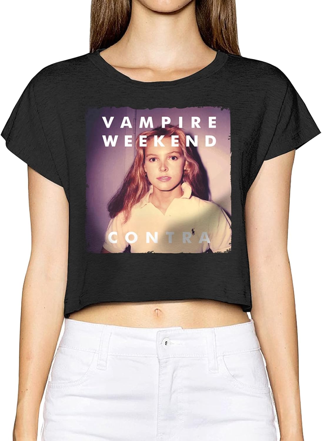 Women's Vampoire Weekoend Leak Navel Shirt Sexy Short Sleeve Graphic