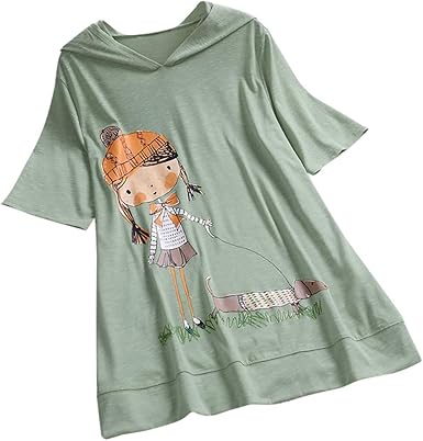 women's short sleeve hooded t shirt