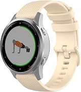 Wownadu 18mm Silicone Watch Strap Beige for Garmin Vivoactive 4S Venu 3S