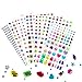 Self-Adhesive Multicolor Rhinestone Sticker Bling, for Face, Makeup, Carnival, Crafts, Scrapbooking Embellishments Crystal Gem Stickers, Assorted Size, 7 Sheets 820 Pieces