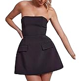 Eilova Orityle Women's Strapless Tube Mini Dress A Line Bodycon Short Dress Formal Elegant Evening Dresses