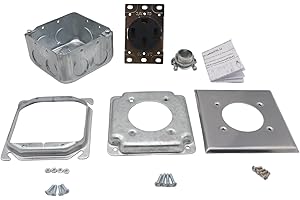 Vvikizy Industrial Grade NEMA 14-50R 50 Amp Receptacle with Quick Wiring for Generators, Surface Mount for Welding Equipment,