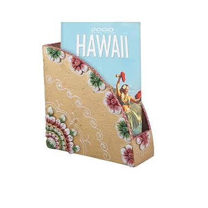 999Store Hand Painted Multicolor Wooden Wall Hanging Magazine Stand Document Holder Magazine Racks Paper Organizer Storage Box