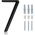 House Address Numbers - 5 Inch Floating House Numbers With Nail Kit And Instructions Easy To Install, High Gloss Black Number 7
