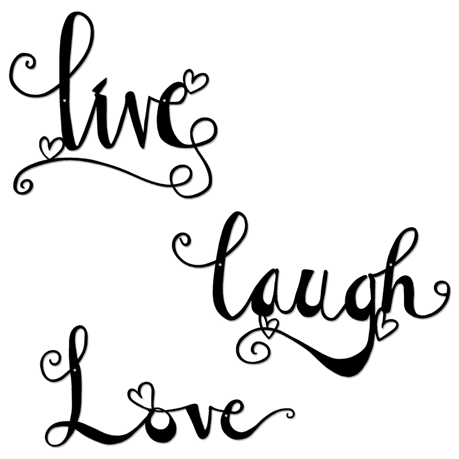 ESTART 3 Pieces Black Metal Letter Sign Decor 'Live Laugh Love' WordArt Wall Art Decor for Home Indoor Outdoor Bedroom Living room Bathroom and Office