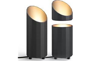 Barrina Uplighting Indoor Spotlight, 2 in 1 Detachable Up Lights Indoor Floor Can Light with 3000K GU10 Bulb, LED Spot Lights for Plant Picture Home, 6.56FT Plug Cord & Foot Switch,2 Packs