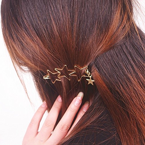 Gold hollow star shape hair clip