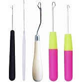 HAMIYELL Pack of 5 Different Sizes Latch Hook Crochet Needle Hook Tools for Braid Hair, Scarf Carpet Making and Other Crafts