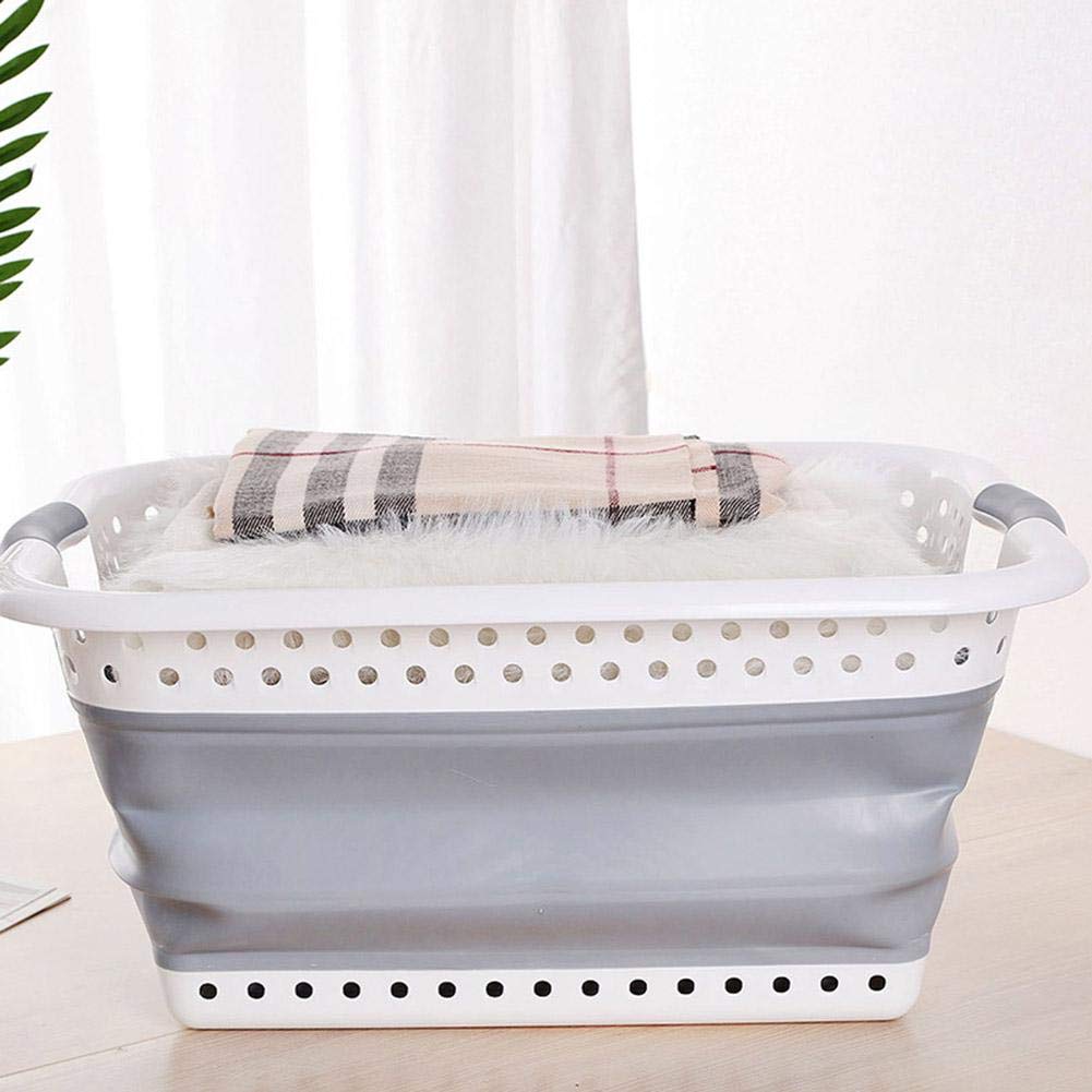 PoeticHouse Faltbarer Wäschekorb aus Kunststoff und Silikon Klapp-Korb