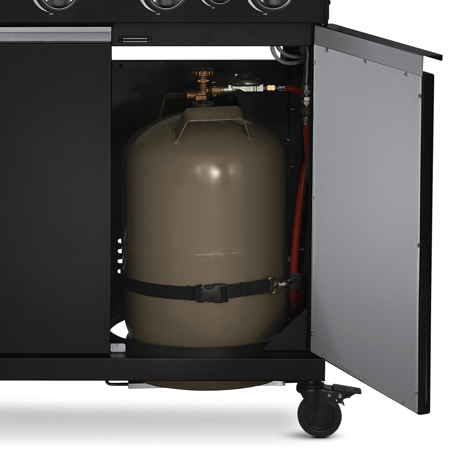 BURNHARD® Gasgrill 4-Brenner inkl. BACKBURNER, 900°C Infrarot-Keramikbrenner, Seitenkochfeld, Gusseisenrost, Abdeckhaube, Schwarz – Big FRED Deluxe 8