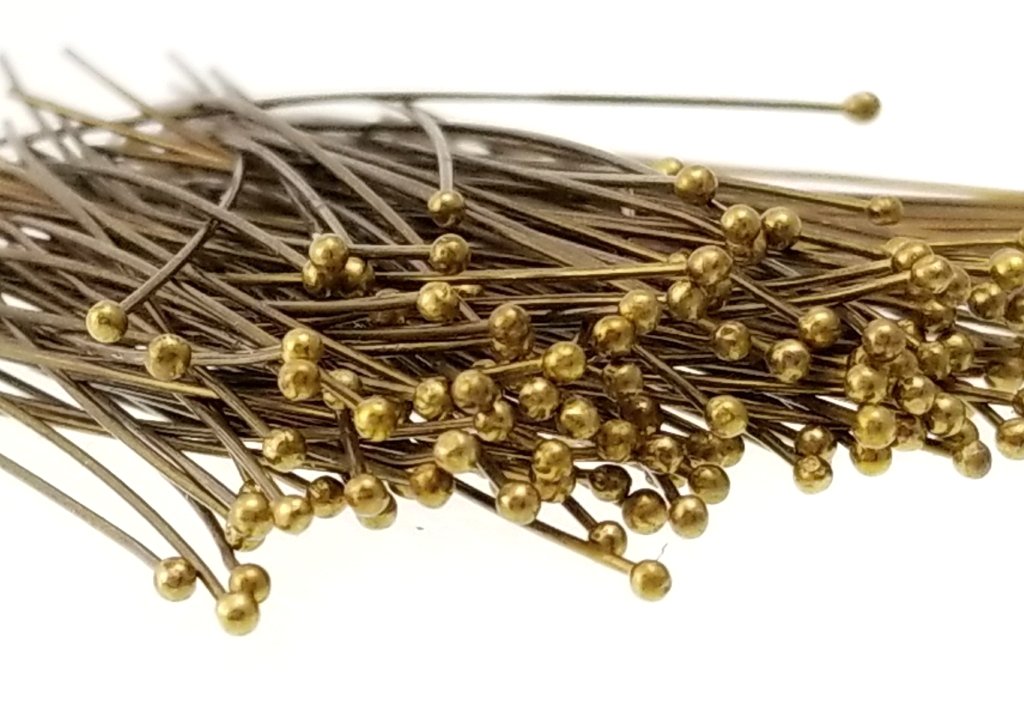 150pc Antique Bronze Solid Brass Head Ball Pins for Jewelry