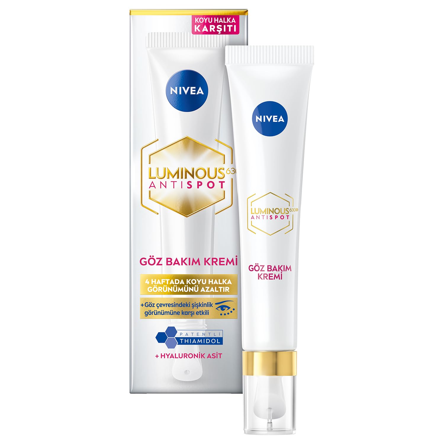 NIVEA Cellular LUMINOUS 630 Anti-Dark Circles Eye Treatment Cream (15ml), Eye Cream for Dark Circles Tackles Tired-Looking Eyes, Made with Caffeine and Hyaluronic Acid