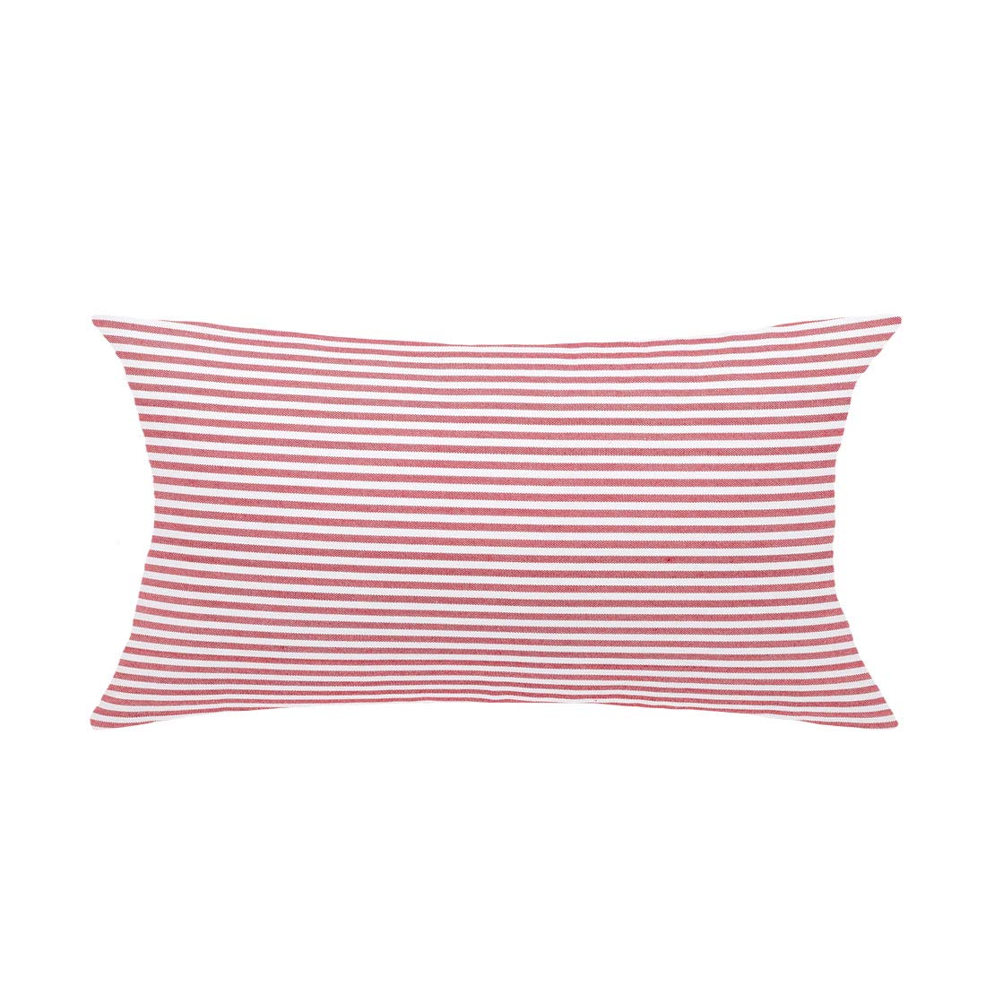 sourcing map Striped Canvas Cushion Covers 1PC, Throw Pillow Covers with Zipper for Sofa Bedroom-Decorative Couch Pillow Covers 30x50 Cm/12x20 In, Red & White Throw Pillow Cases