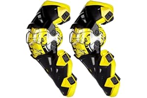 Scoyco Racing Knee Guards,PP PE Hard Collision Avoidance Crashproof Rotatable for Moto/ATV/BMX (Yellow)