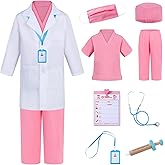 Kids Scrubs Pretend Play Kit with Lab Coat and Stethoscope - Doctor Dress Up for Boys & Girls