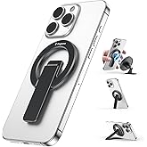 Magtame Double-Sided Magnetic Phone Stand Grip, Strong Magnetic Kickstand Desk Holder for Mag&Safe and Smartphone, Foldable Adjustable Design, Black